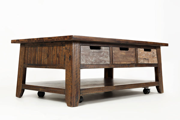 Painted Canyon Castored Rectangle Cocktail Table