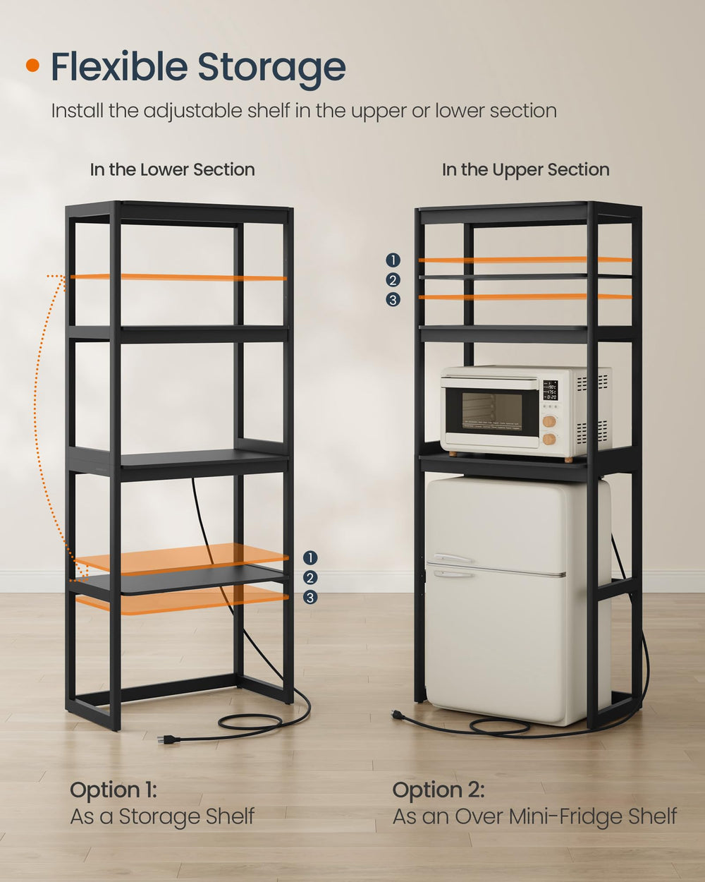 5-Tier Industrial Bookshelf with 2 Drawers