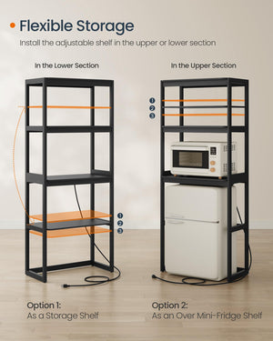 5-Tier Industrial Bookshelf with 2 Drawers