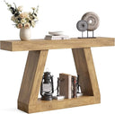 55-Inch Farmhouse Console Sofa Table with Storage Shelf