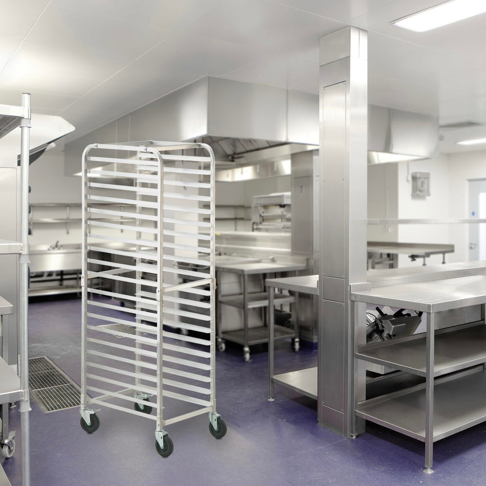 Commercial Bun Pan Rack with Brake Wheels — 10 or 20-Tier