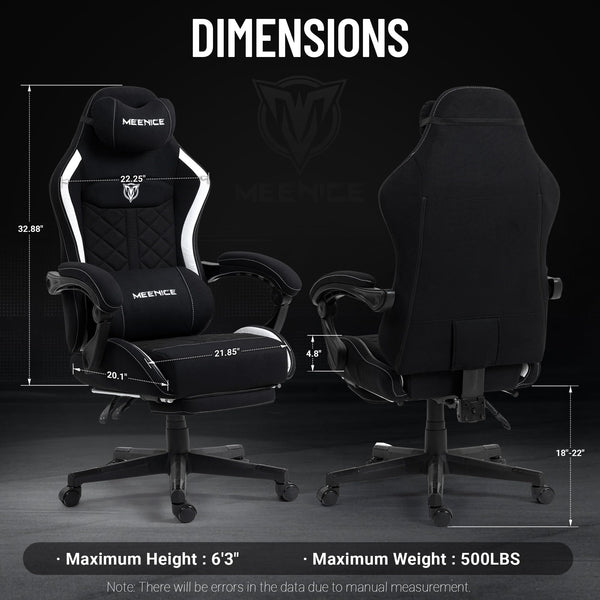 Big & Tall Gaming Chair with Pocket Spring & Massage Lumbar
