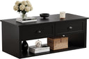Farmhouse Coffee Table with Storage Shelf
