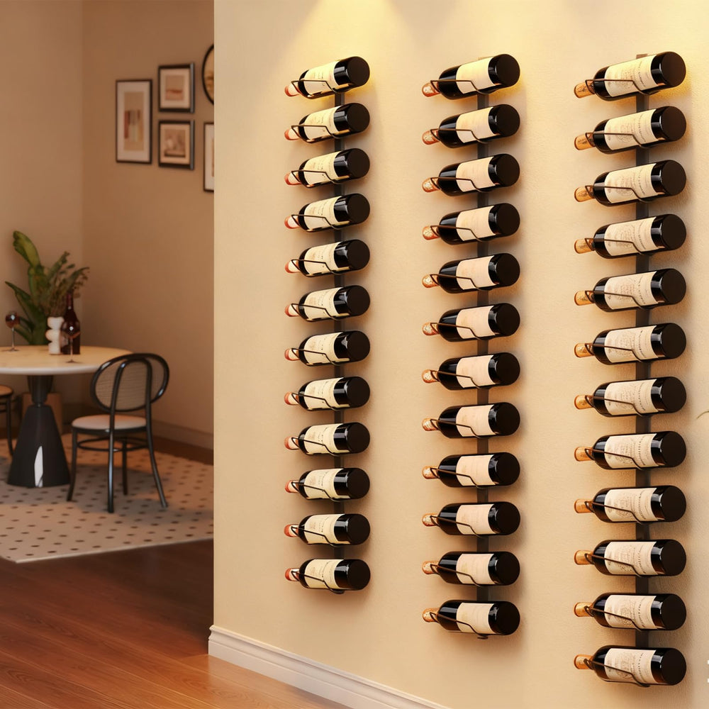 Wall-Mounted Metal Wine Rack – 9, 12, 24 & 36 Bottle Organizer