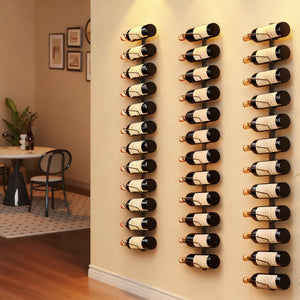 Wall-Mounted Metal Wine Rack – 9, 12, 24 & 36 Bottle Organizer