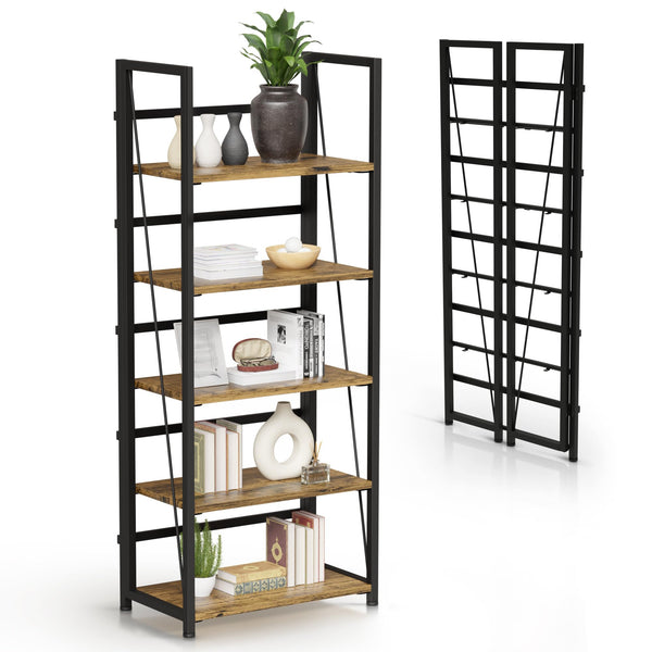 5-Tier Foldable Bookshelf