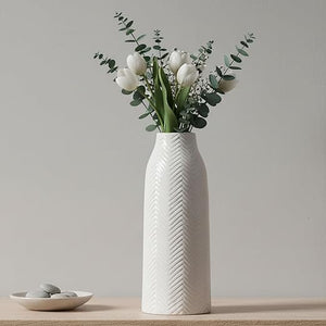 White Ceramic Flower Vase – Small, Medium & Large