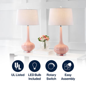 Glass Teardrop LED Table Lamp Set of 2