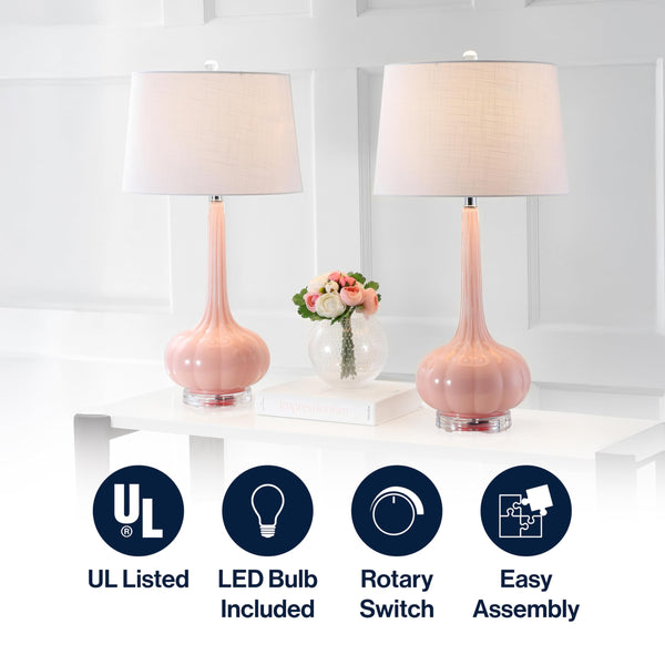 Glass Teardrop LED Table Lamp Set of 2