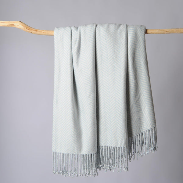 Silk Throw Blanket with Hand-Knotted Fringe