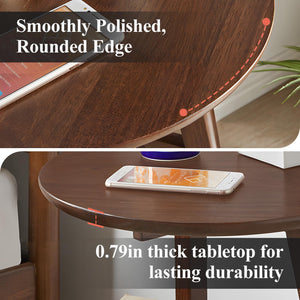 2-Tier Round End Table with Storage Shelf