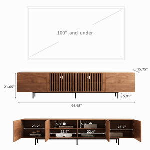 Mid-Century Modern TV Stand with Storage – Fits TVs Up to 80 Inches