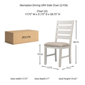 Farmhouse Dining Chair Set of 2 – Ladderback Wood