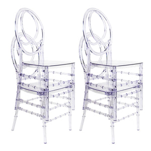 Clear Stackable Dining Chairs Set of 3 – Fully Assembled Transparent Acrylic Seating