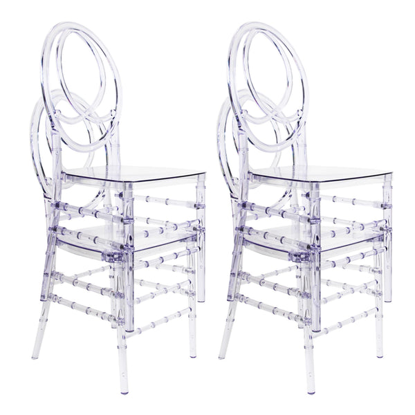 Clear Stackable Dining Chairs Set of 3 – Fully Assembled Transparent Acrylic Seating