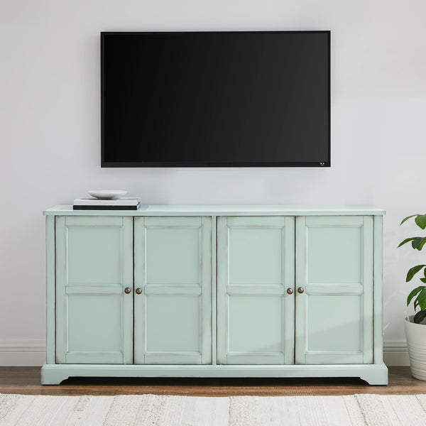 Sideboard Buffet Cabinet with Storage — Distressed Seafoam Blue