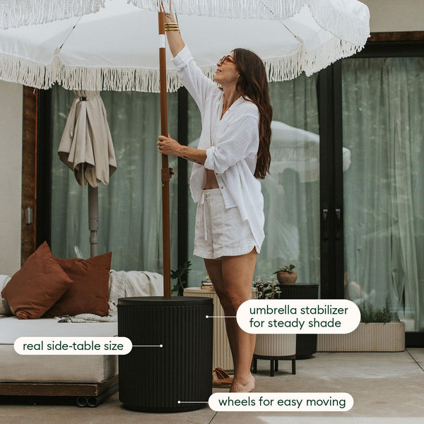 Outdoor Umbrella Side Table with Umbrella Hole