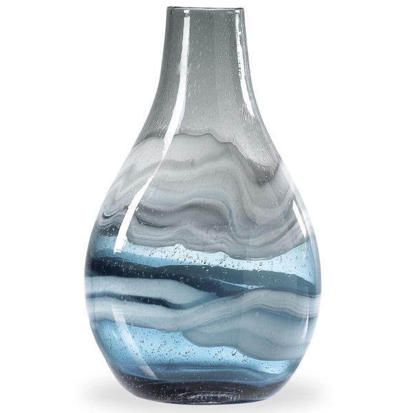 Blue Glass Vase – Handmade Coastal Home Decor