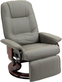 Faux Leather Swivel Recliner Chair with Footrest