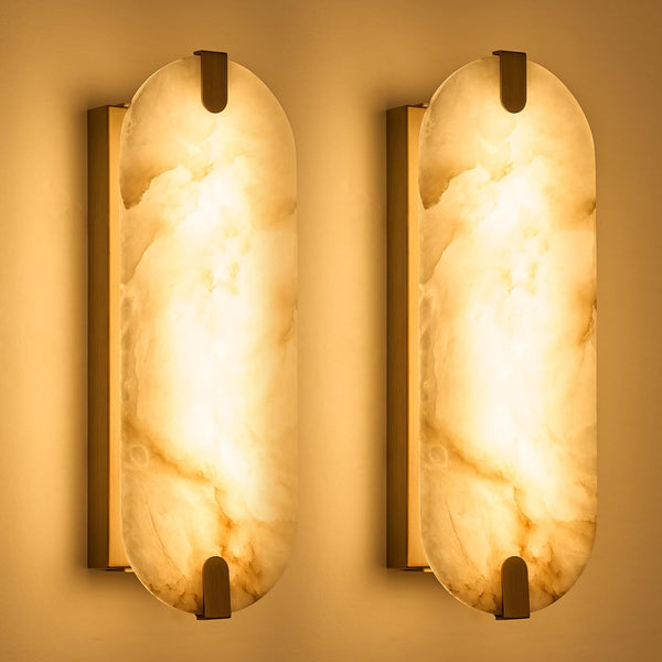 Alabaster Wall Sconces – Dimmable Natural Marble Wall Lamp