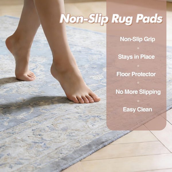 Non-Slip Rug Pad – Felt & Rubber Underlay for Hardwood, Tile & Laminate Floors