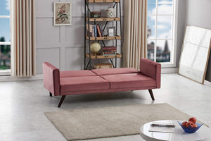 Retro Velvet Convertible Futon Sofa Bed