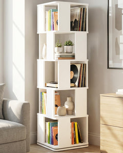 5-Tier Rotating Bookshelf Tower
