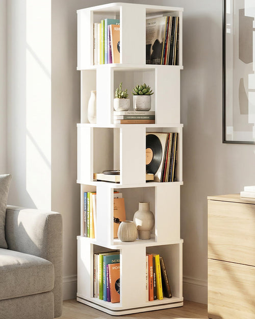 5-Tier Rotating Bookshelf Tower