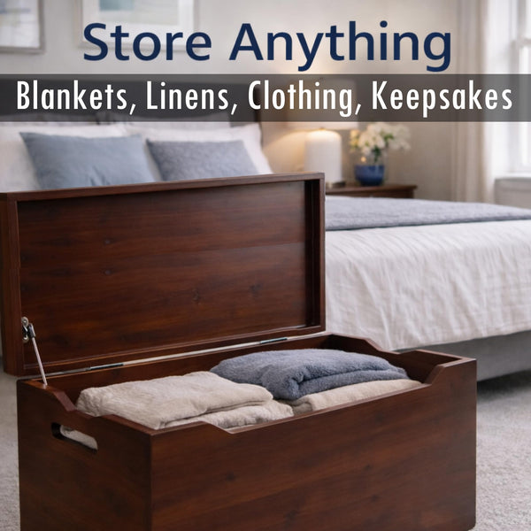 Solid Wood Storage Chest with Lid