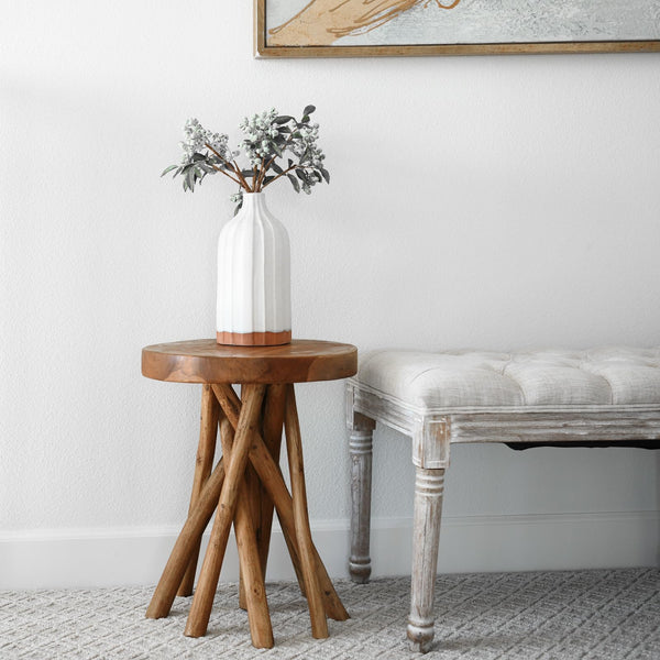 Teak Wood Stick Leg End Table