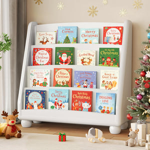 4-Tier Kids Bookshelf with Rounded Corners