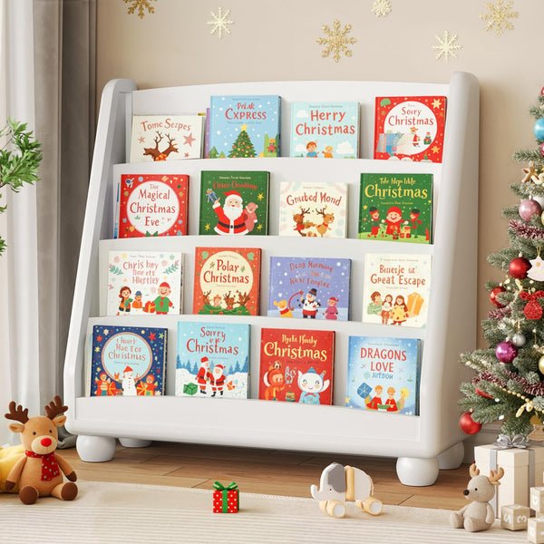 4-Tier Kids Bookshelf with Rounded Corners