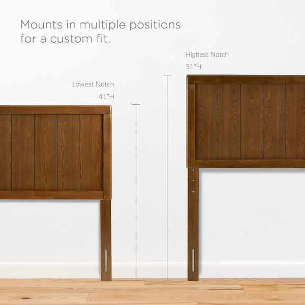 Full Size Wood Headboard – Walnut Mid-Century Modern