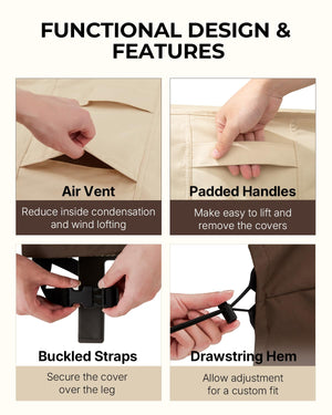 5-Piece Waterproof Patio Furniture Cover Set