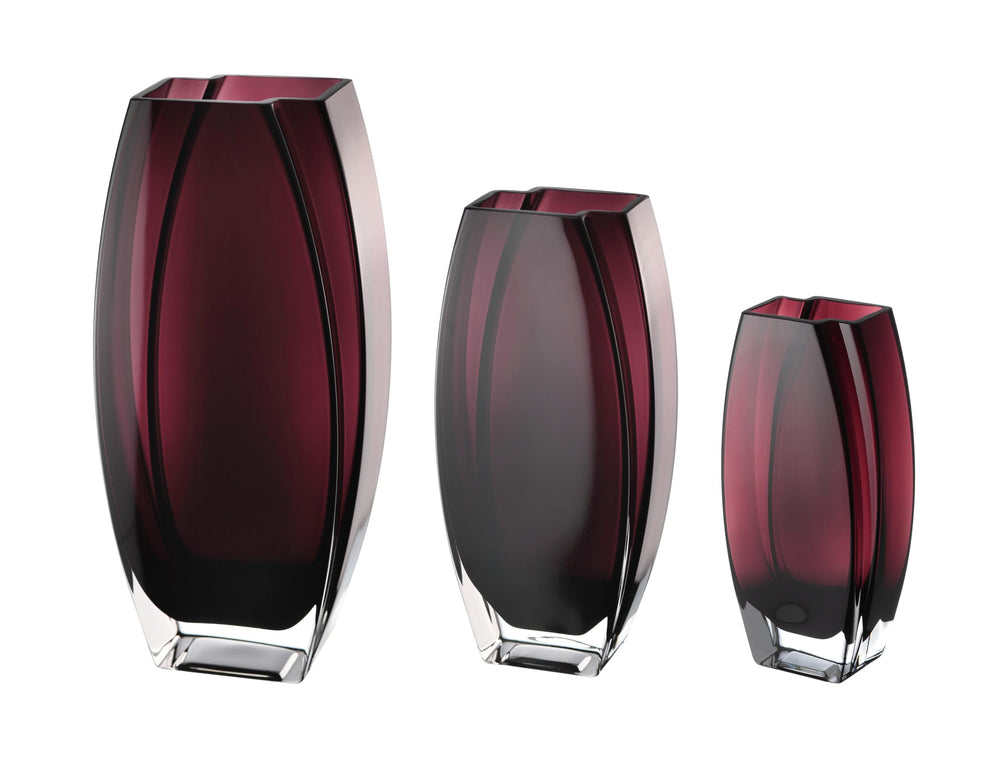 Amethyst Glass Vase — 10.25" Oblong Decorative Vase