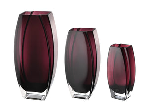 Amethyst Glass Vase — 10.25" Oblong Decorative Vase