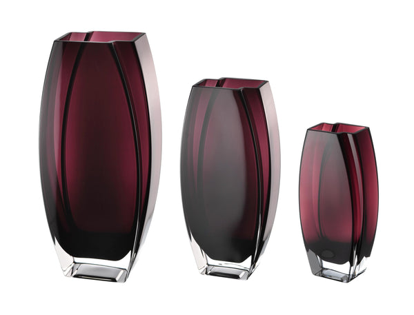 Amethyst Glass Vase — 10.25" Oblong Decorative Vase