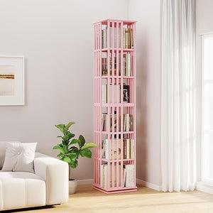 6-Tier 360° Rotating Bookshelf Tower