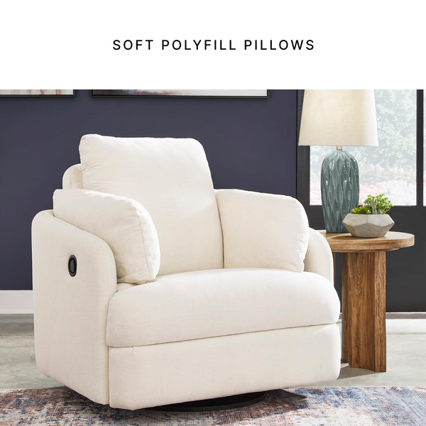 Swivel Glider Rocker Recliner with Hidden Storage – Beige