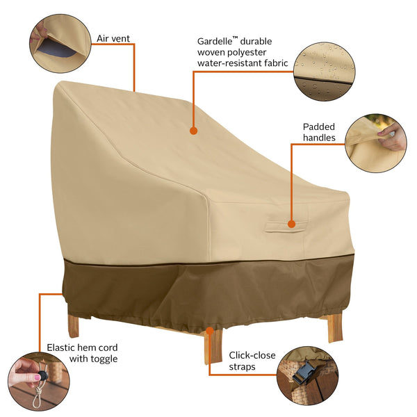 Deep Seated Patio Lounge Chair Cover 2-Pack