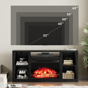 Electric Fireplace TV Stand with Storage, 58 Inch