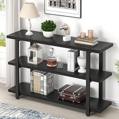 3-Tier Console Table with Storage Shelves