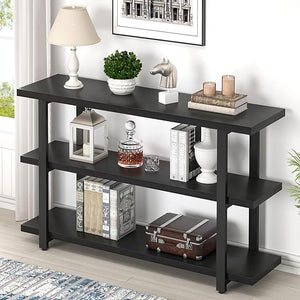3-Tier Console Table with Storage Shelves
