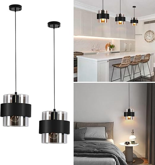 Mini Glass Pendant Light – 7 Inch Adjustable Ceiling Fixture