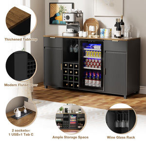 Large Coffee Bar Cabinet with Fridge Space