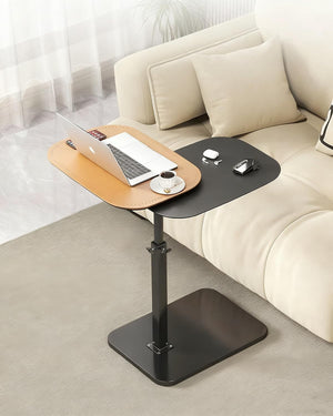 C-Shaped Adjustable Height End Table with 360° Swivel – Orange