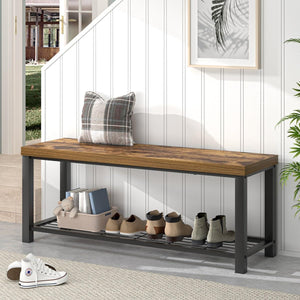 Entryway Storage Bench with Shoe Rack – 2-Tier & 3-Tier