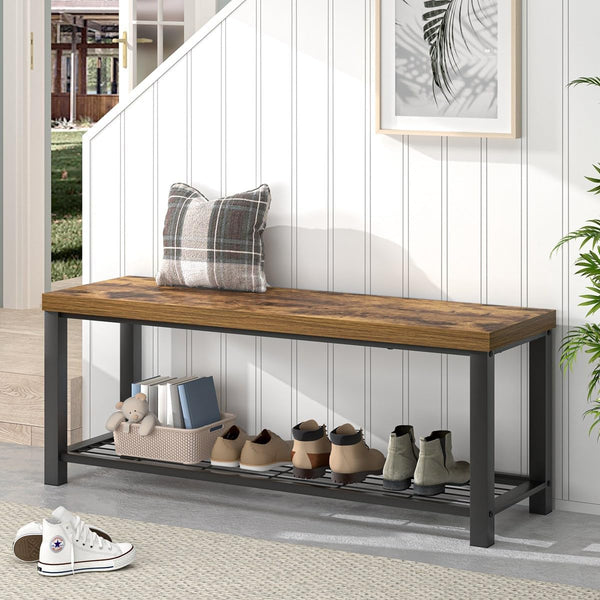 Entryway Storage Bench with Shoe Rack – 2-Tier & 3-Tier