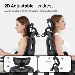 Ergonomic High Back Office Chair with Fixed Lumbar Support & Detachable Pillow