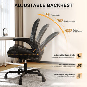 Ergonomic High Back Mesh Office Chair with Flip-Up Arms